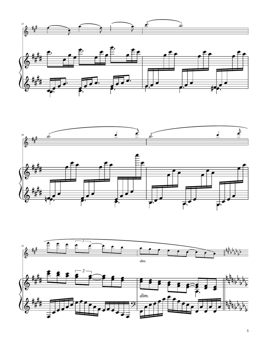 Clair de Lune - Alto Flute Solo w/Piano Flute Solo scores gallery preview page 5