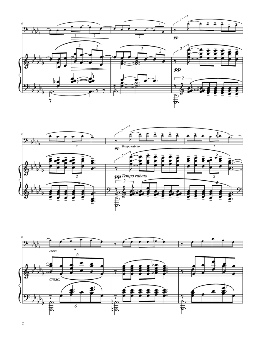 Clair de Lune - Euphonium Solo w/Piano Euphonium scores gallery preview page 2