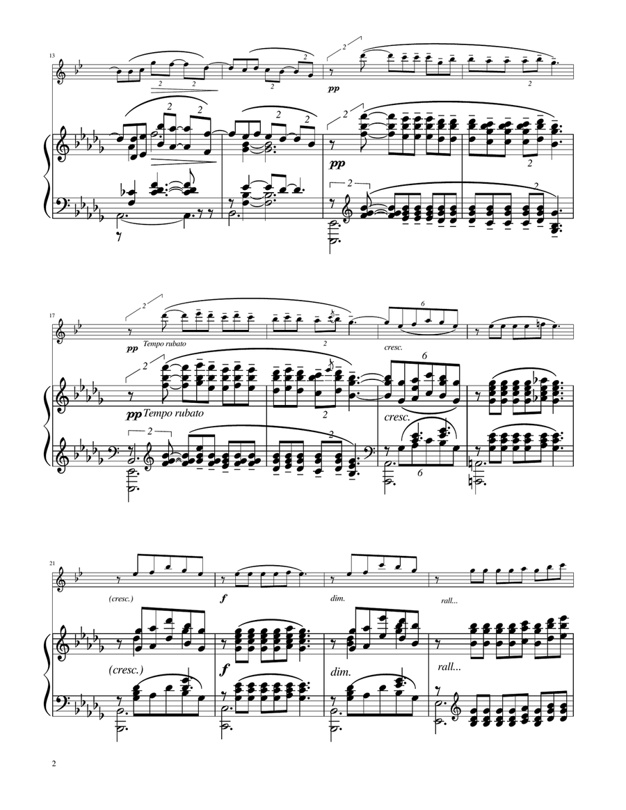 Clair de Lune - Alto Sax Solo w/Piano Alto Saxophone scores gallery preview page 2
