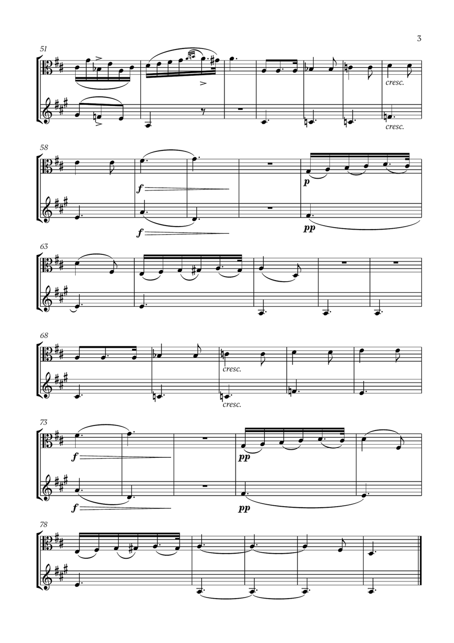 Franz Schubert - Du bist die Ruh (D Major) (for Viola and French Horn) Horn scores gallery preview page 3
