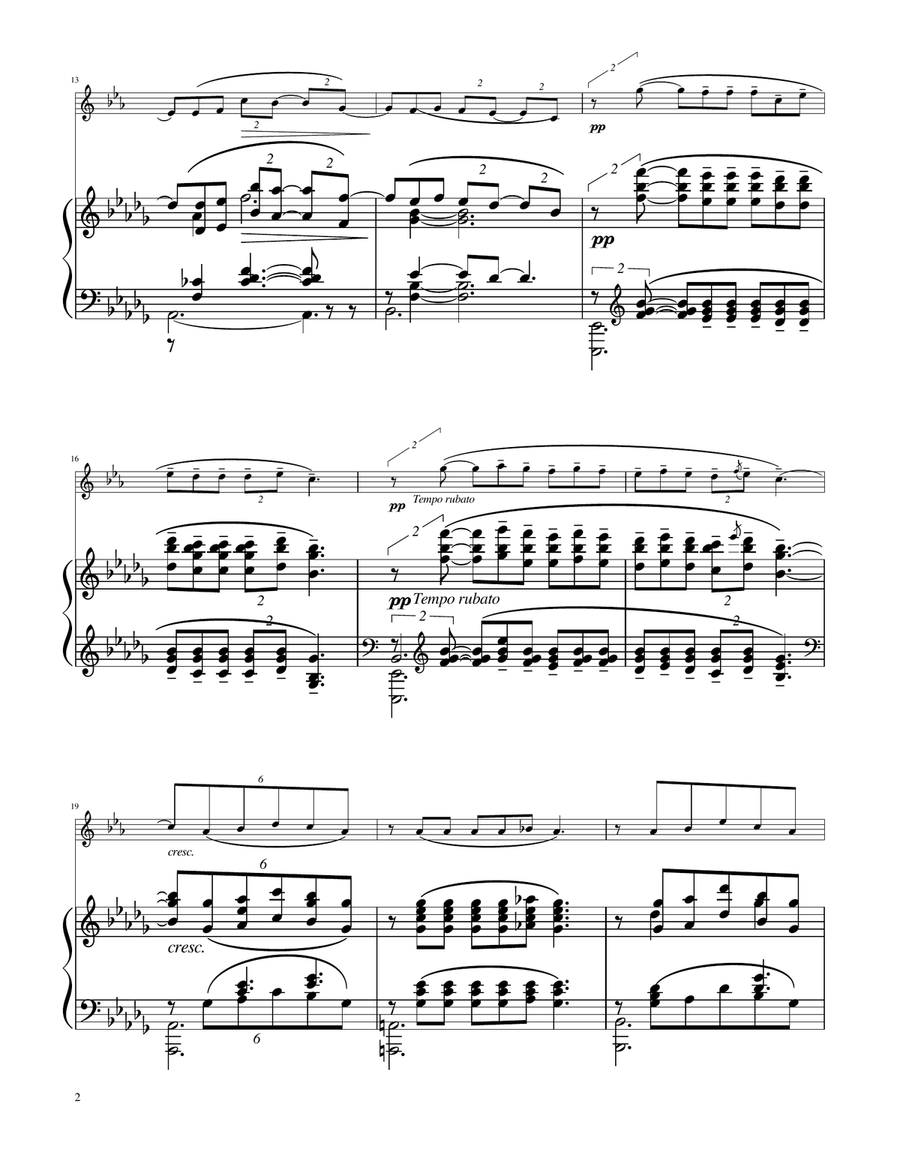 Clair de Lune - Tenor Sax Solo w/Piano Tenor Saxophone scores gallery preview page 2