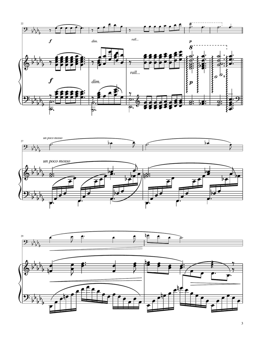 Clair de Lune - Trombone Solo w/Piano Piano scores gallery preview page 3