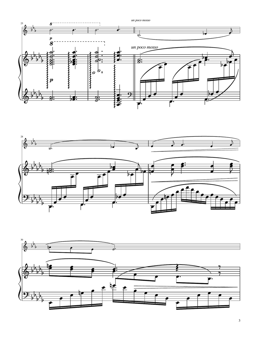 Clair de Lune - Trumpet Solo w/Piano B-Flat Trumpet scores gallery preview page 3