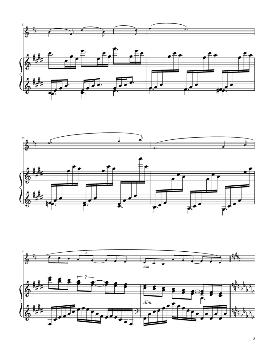 Clair de Lune - Trumpet in D Solo w/Piano Trumpet Solo scores gallery preview page 5