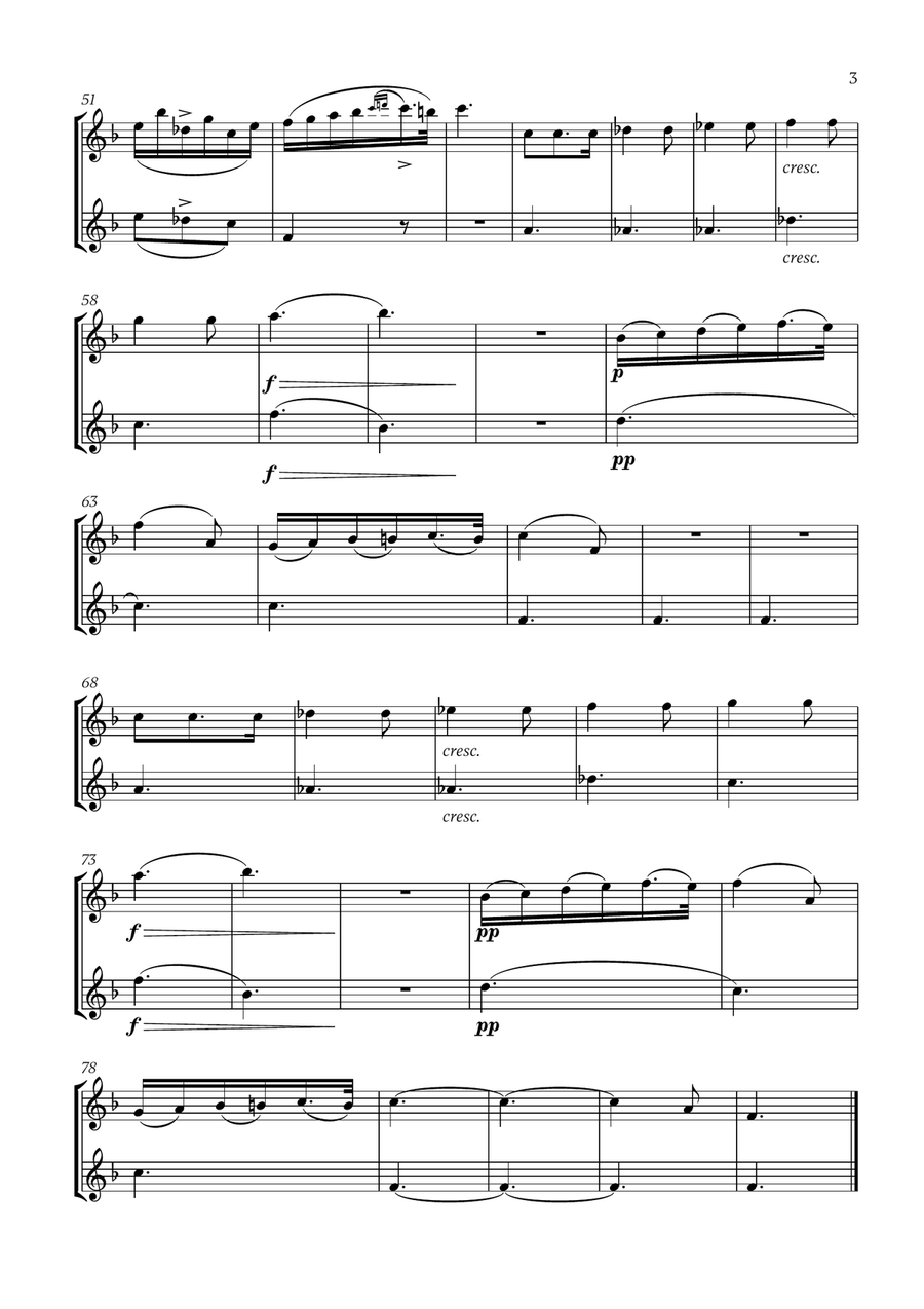 Franz Schubert - Du bist die Ruh (F major) (for Oboe Duet) Woodwind Duet scores gallery preview page 3