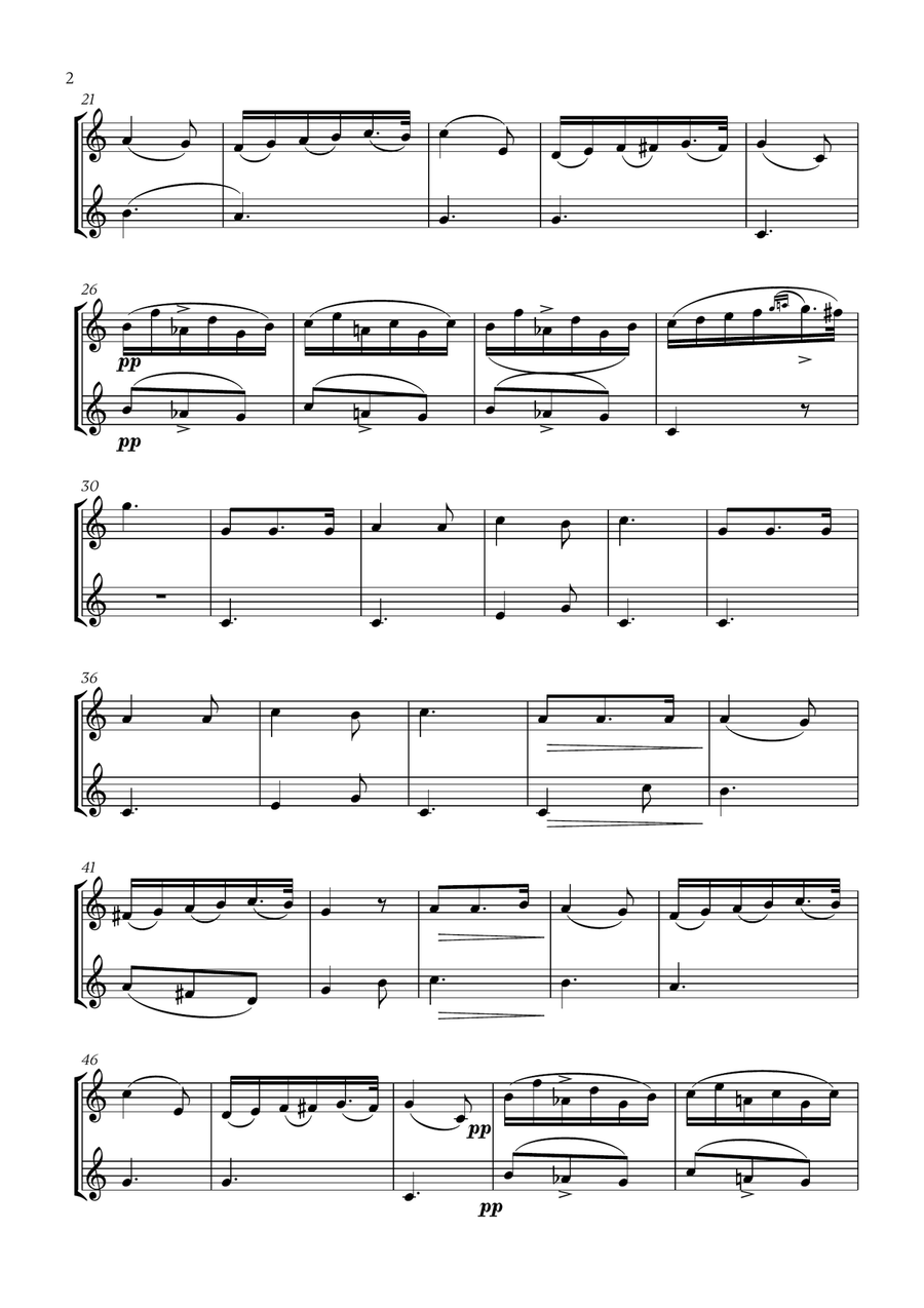 Franz Schubert - Du bist die Ruh (F major) (for French Horn Duet) Brass Duet scores gallery preview page 2