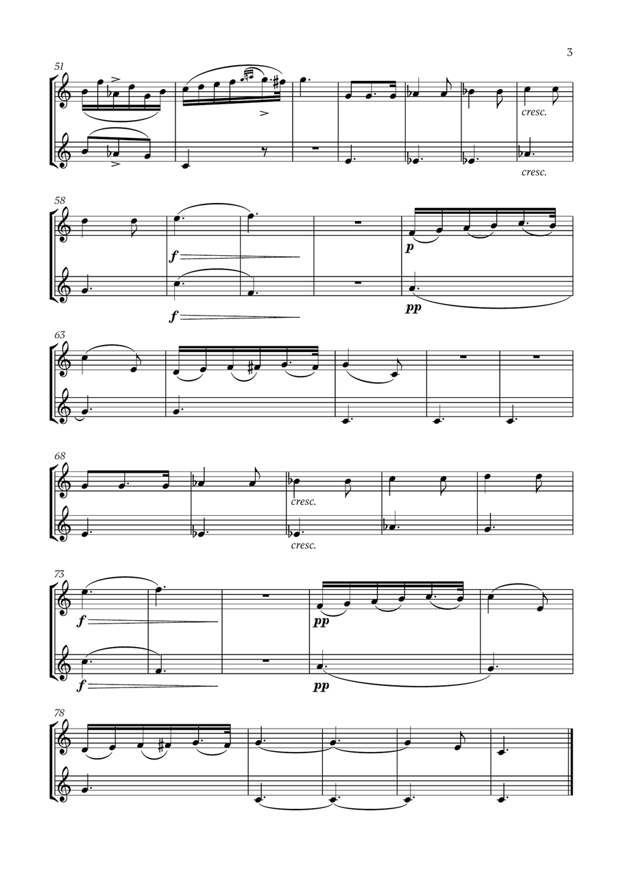 Franz Schubert - Du bist die Ruh (F major) (for French Horn Duet) Brass Duet scores gallery preview page 3