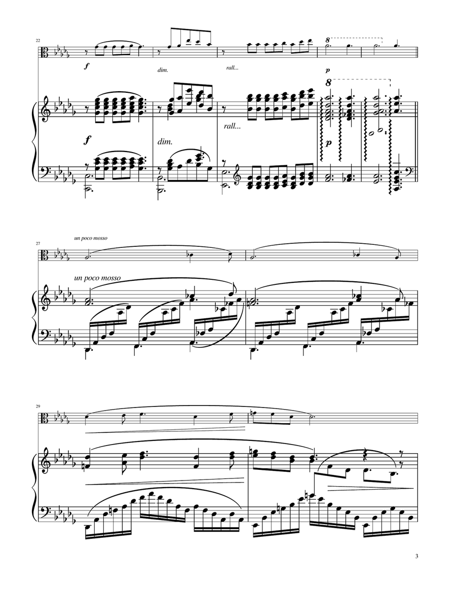 Clair de Lune - Viola Solo w/Piano Piano scores gallery preview page 3