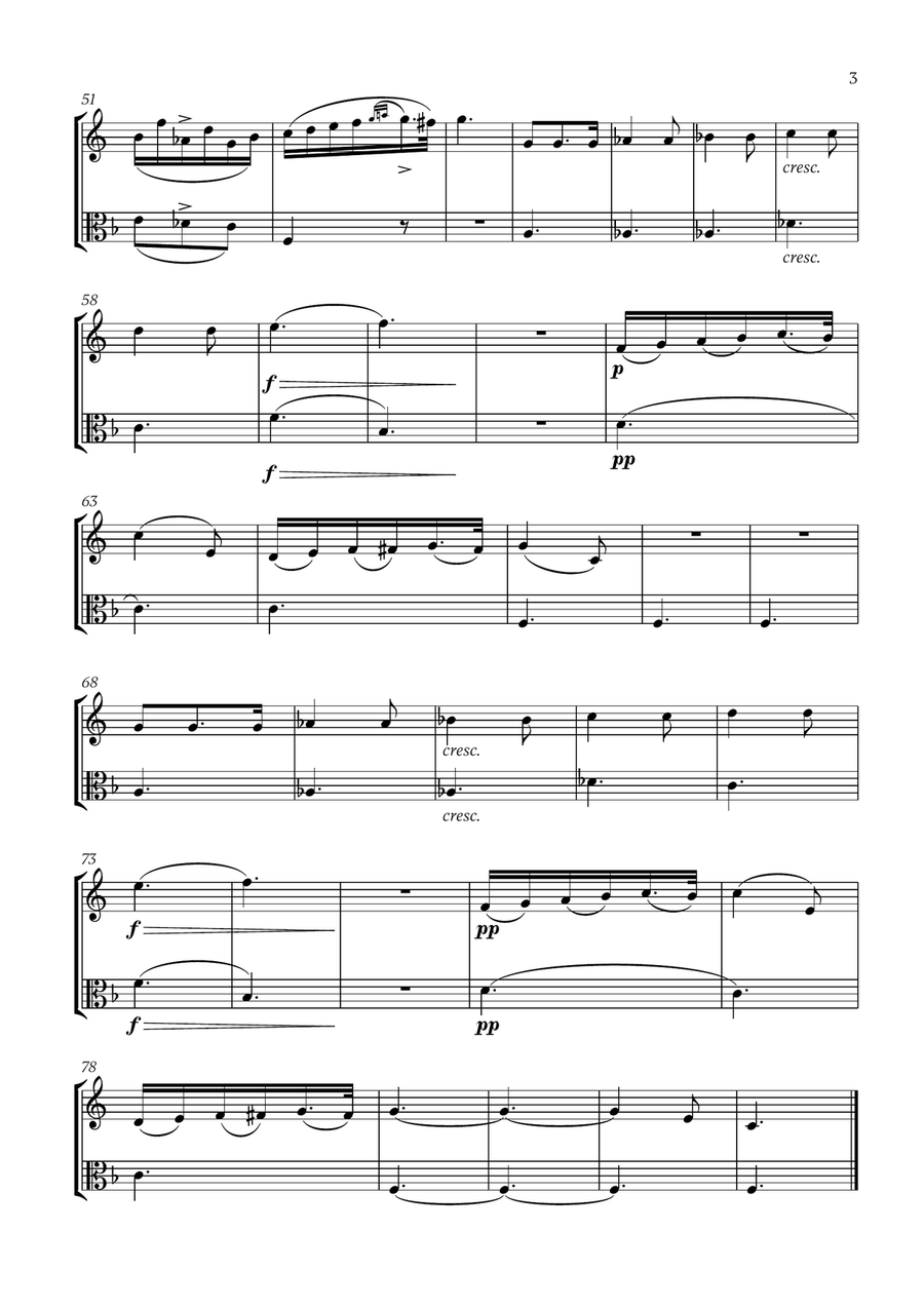 Franz Schubert - Du bist die Ruh (F major) (for French Horn and Viola) Horn scores gallery preview page 3