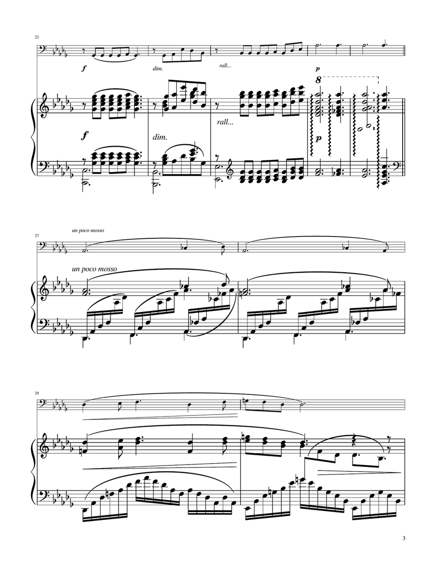 Clair de Lune - Cello Solo w/Piano Piano scores gallery preview page 3