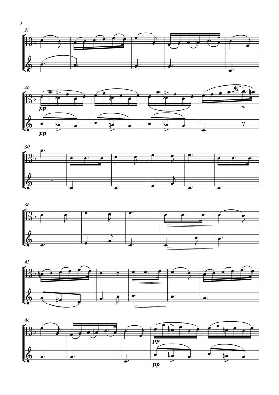 Franz Schubert - Du bist die Ruh (F major) (for Viola and French Horn) Horn scores gallery preview page 2