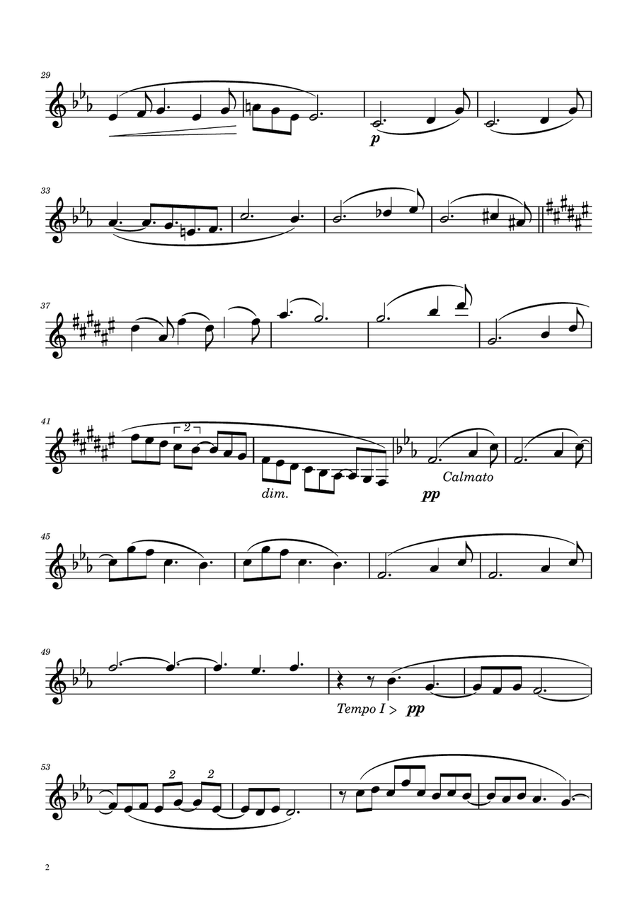 Clair de Lune - Trumpet Solo B-Flat Trumpet scores gallery preview page 2