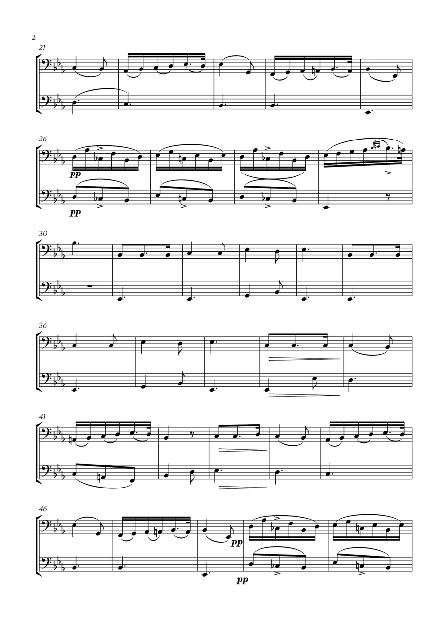 Franz Schubert - Du bist die Ruh (for Bassoon Duet) Woodwind Duet scores gallery preview page 2