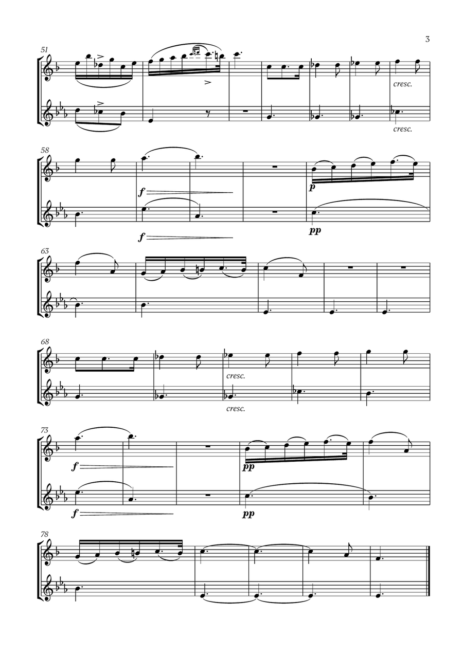 Franz Schubert - Du bist die Ruh (for Clarinet and Oboe) Woodwind Duet scores gallery preview page 3