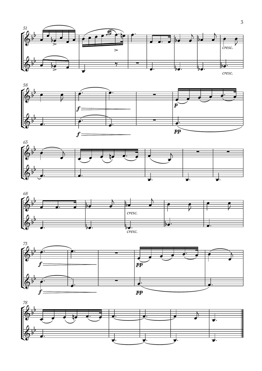 Franz Schubert - Du bist die Ruh (for French Horn Duet) Brass Duet scores gallery preview page 3
