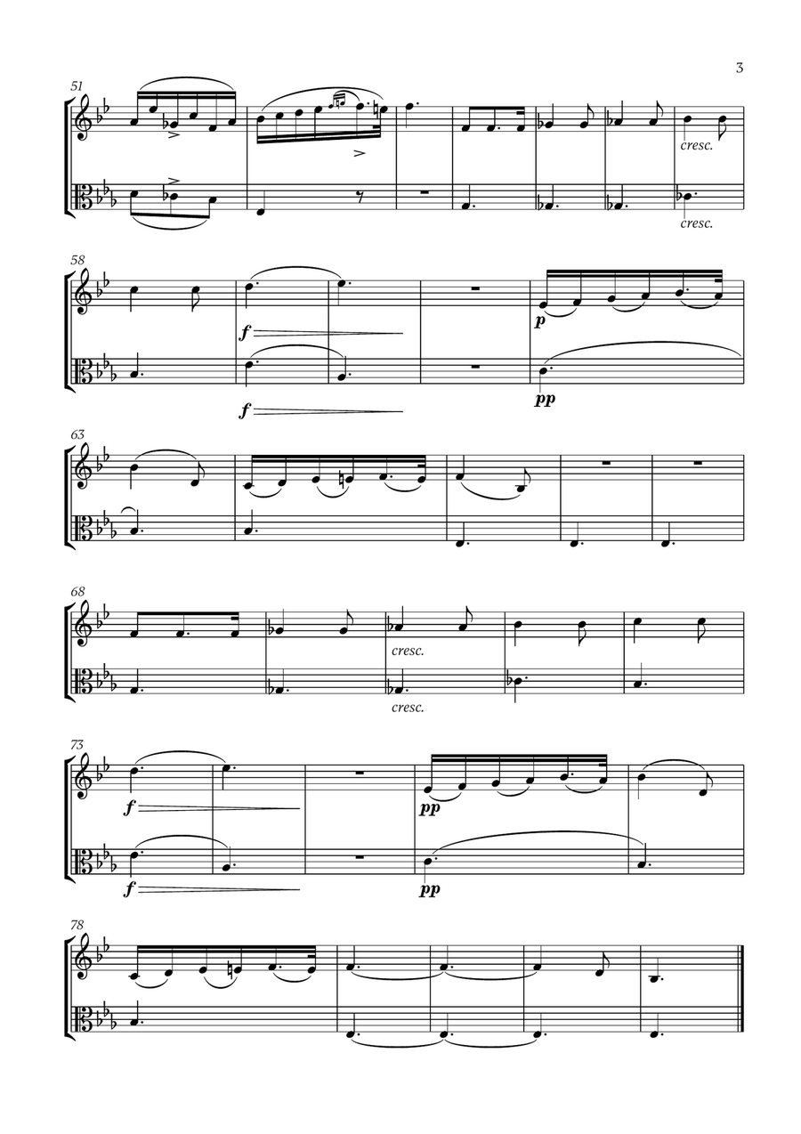 Franz Schubert - Du bist die Ruh (for French Horn and Viola) Horn scores gallery preview page 3