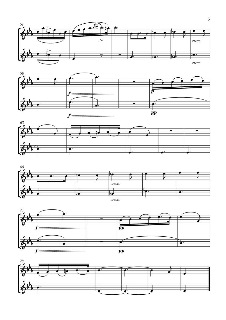 Franz Schubert - Du bist die Ruh (for Oboe Duet) Woodwind Duet scores gallery preview page 3