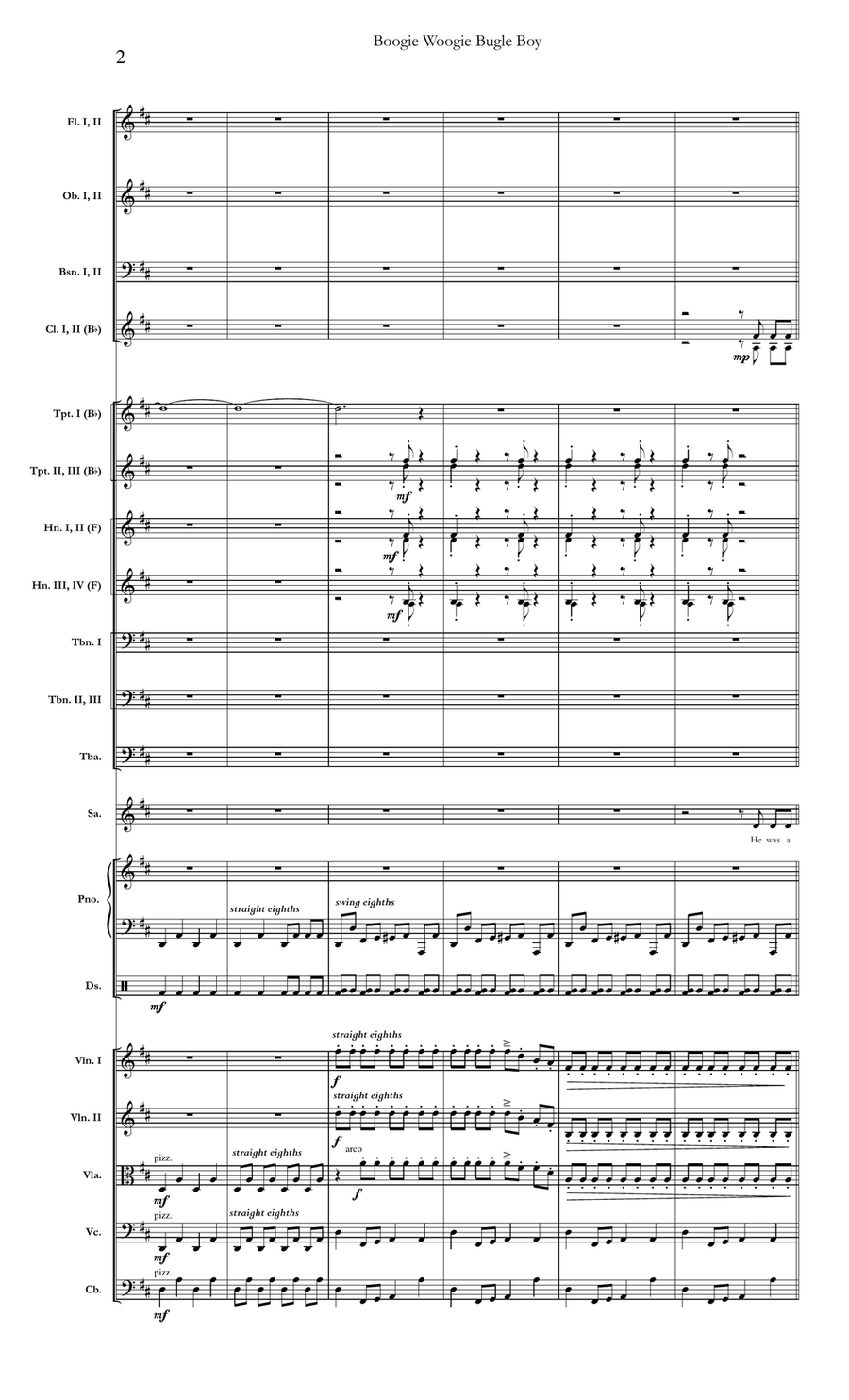 Boogie Woogie Bugle Boy Full Orchestra scores gallery preview page 2