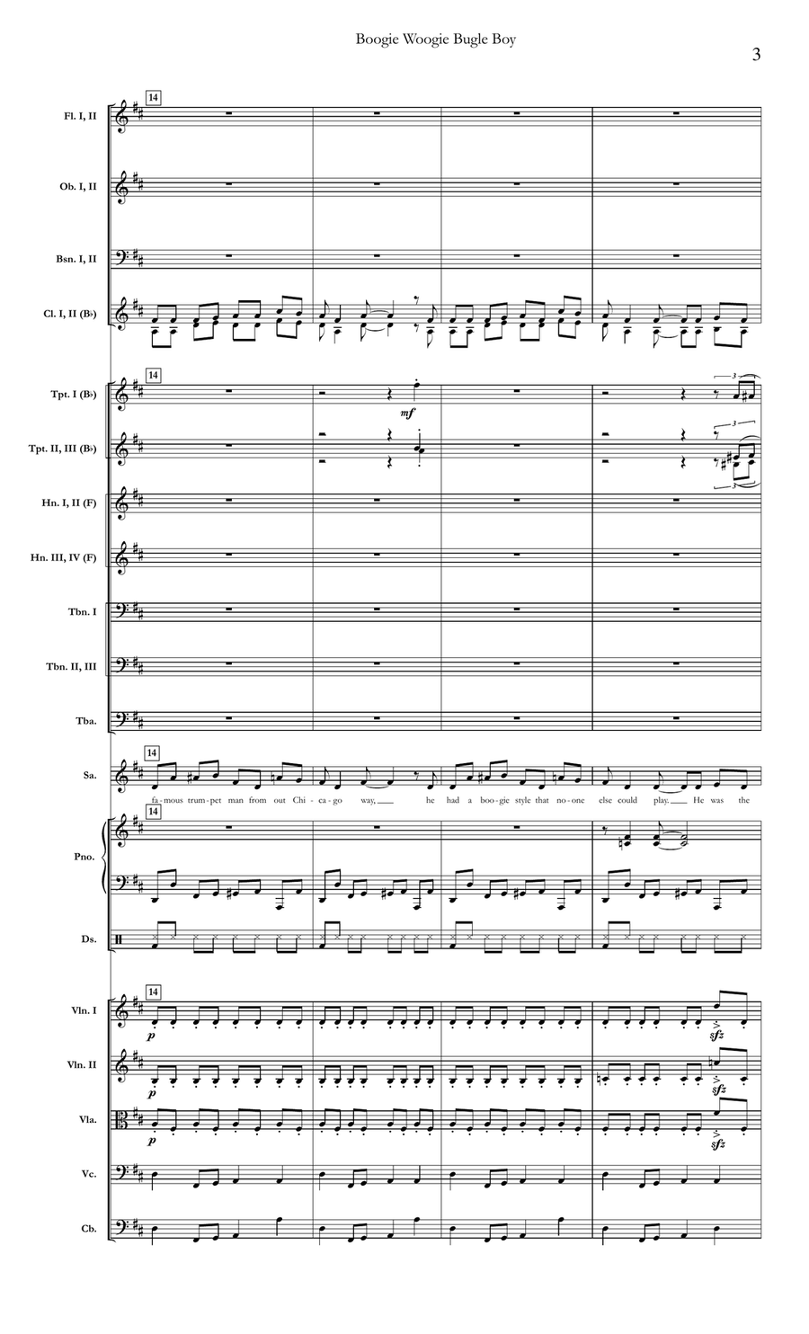 Boogie Woogie Bugle Boy Full Orchestra scores gallery preview page 3