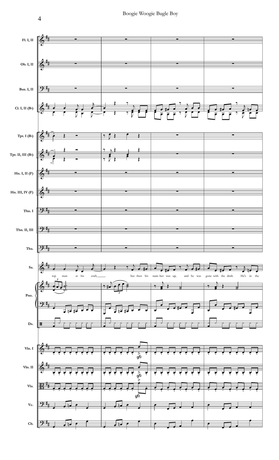 Boogie Woogie Bugle Boy Full Orchestra scores gallery preview page 4