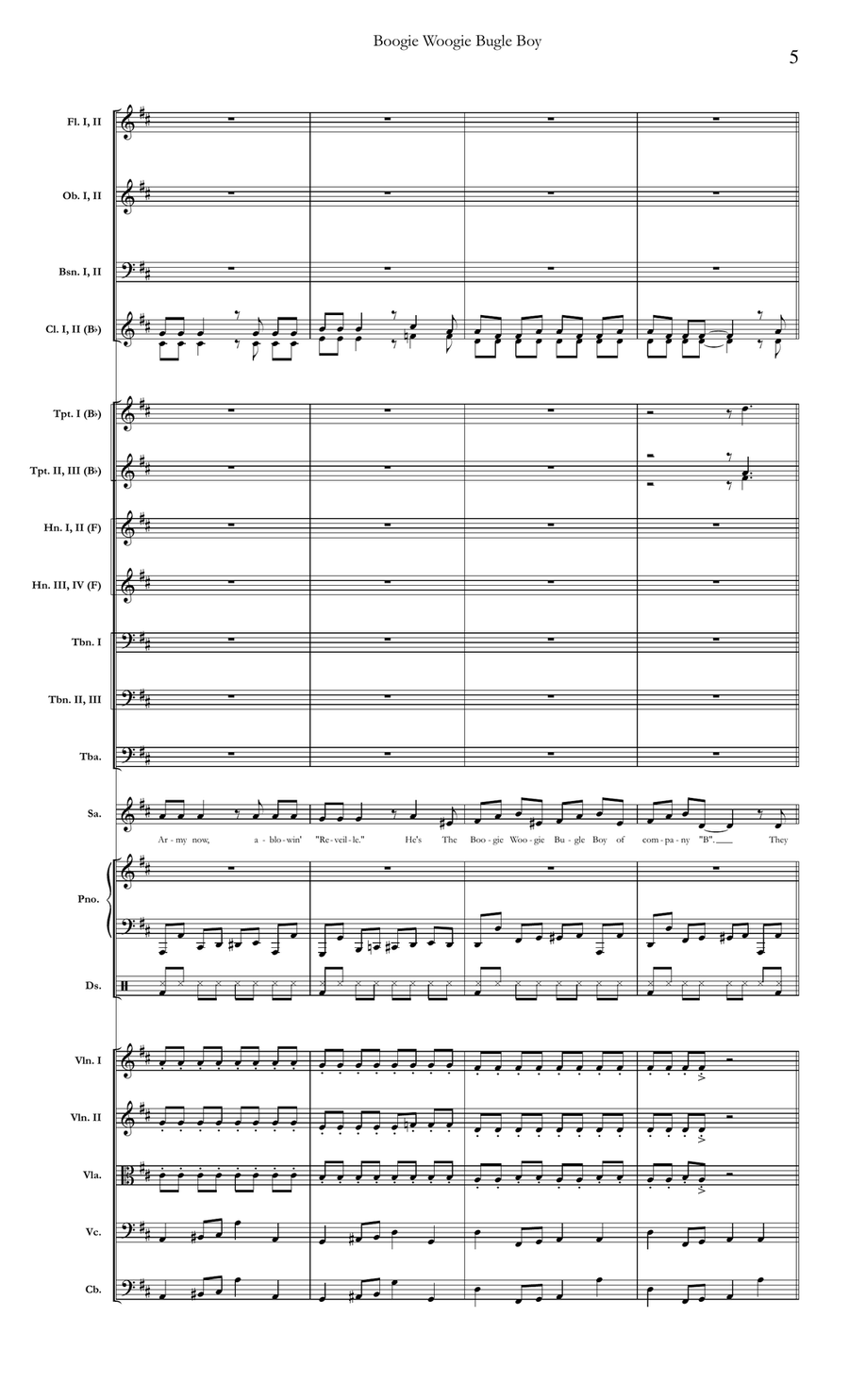 Boogie Woogie Bugle Boy Full Orchestra scores gallery preview page 5