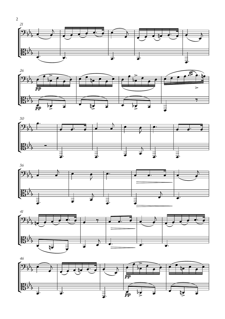 Franz Schubert - Du bist die Ruh (for Cello and Viola) String Duet scores gallery preview page 2