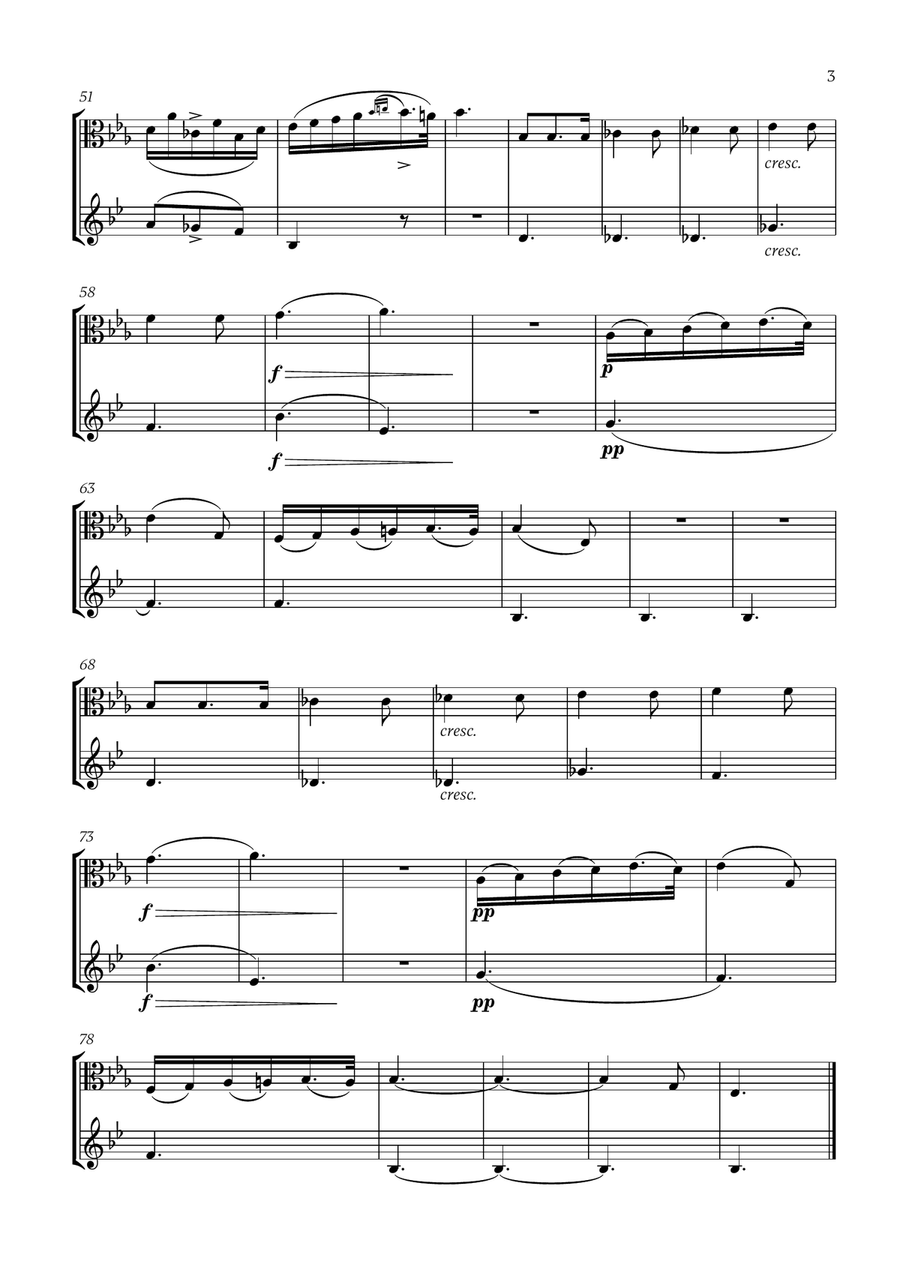 Franz Schubert - Du bist die Ruh (for Viola and French Horn) Horn scores gallery preview page 3