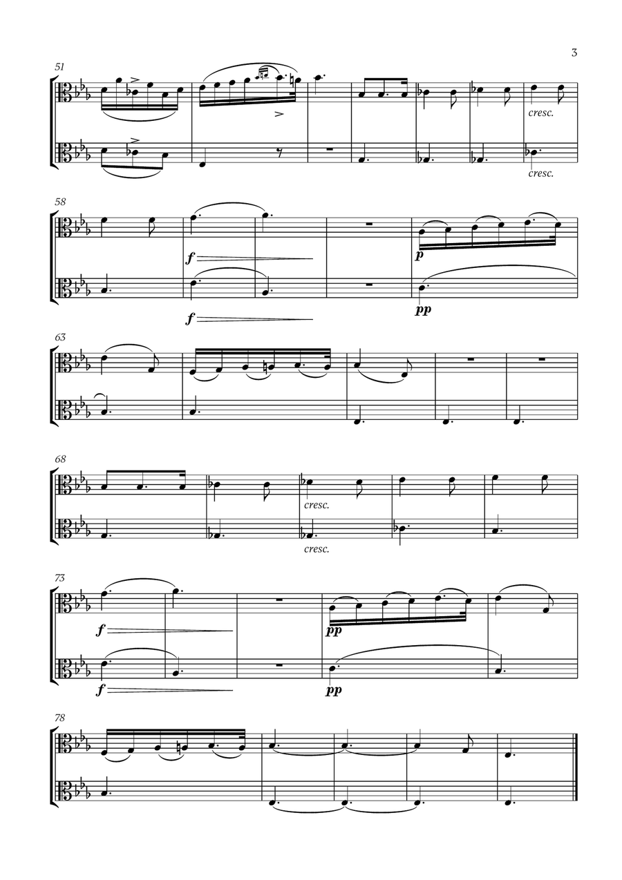 Franz Schubert - Du bist die Ruh (for Viola Duet) String Duet scores gallery preview page 3