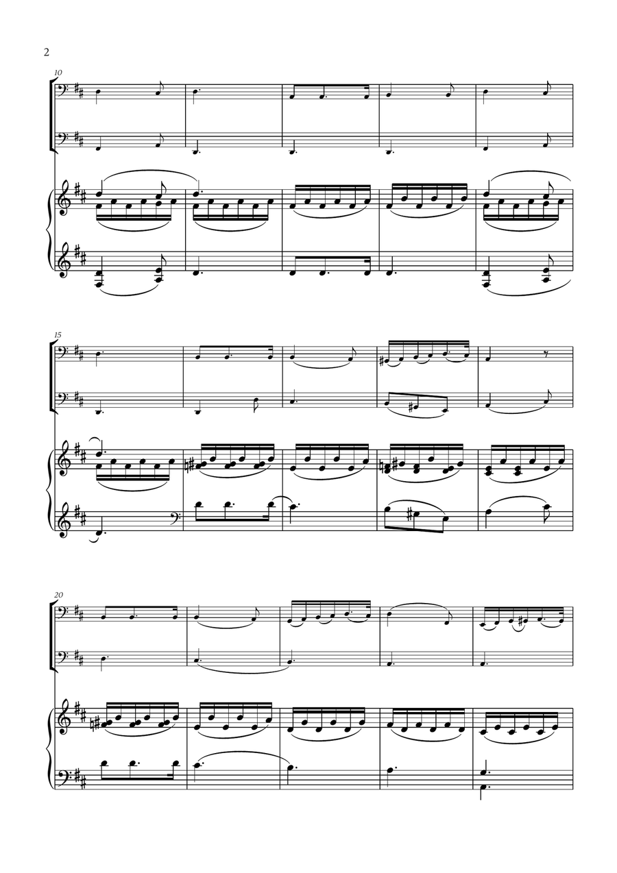 Franz Schubert - Du bist die Ruh (D major) (for Bassoon Duet and Piano) Woodwind Duet scores gallery preview page 2