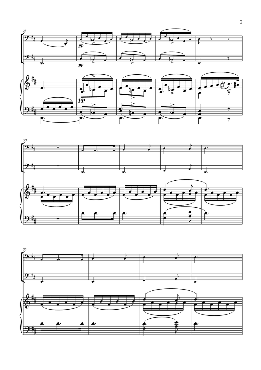 Franz Schubert - Du bist die Ruh (D major) (for Bassoon Duet and Piano) Woodwind Duet scores gallery preview page 3