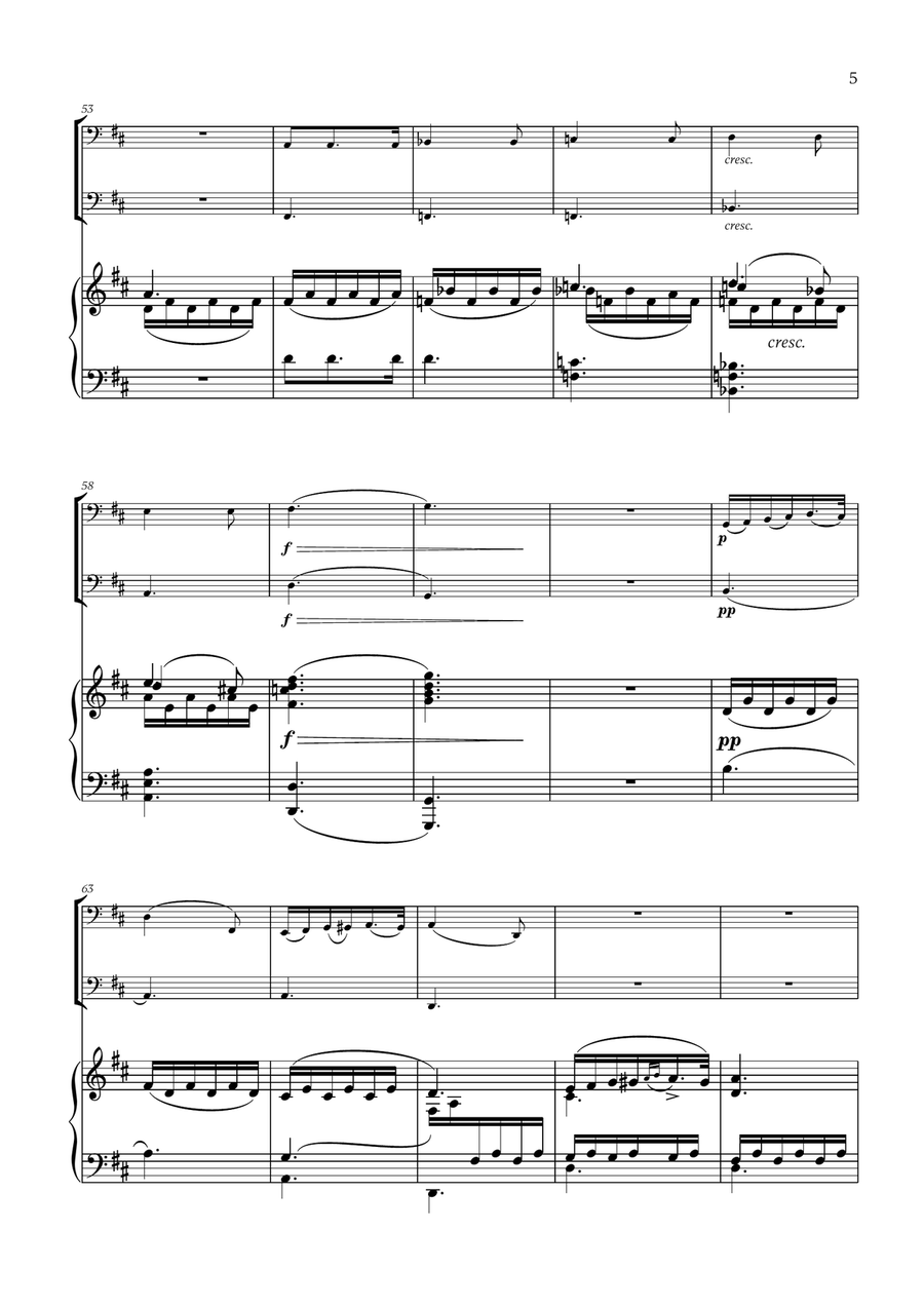 Franz Schubert - Du bist die Ruh (D major) (for Bassoon Duet and Piano) Woodwind Duet scores gallery preview page 5