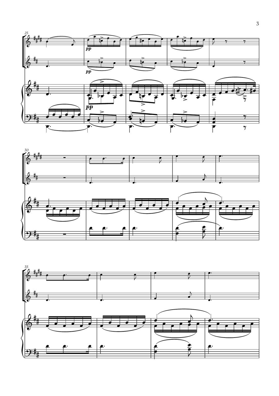 Franz Schubert - Du bist die Ruh (D major) (for Clarinet, Flute and Piano) Woodwind Duet scores gallery preview page 3