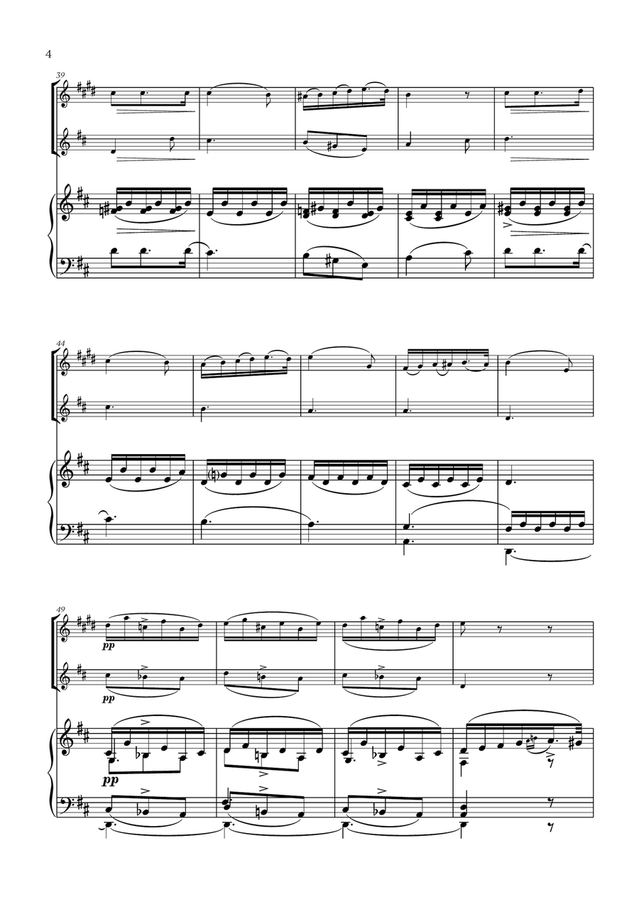 Franz Schubert - Du bist die Ruh (D major) (for Clarinet, Flute and Piano) Woodwind Duet scores gallery preview page 4