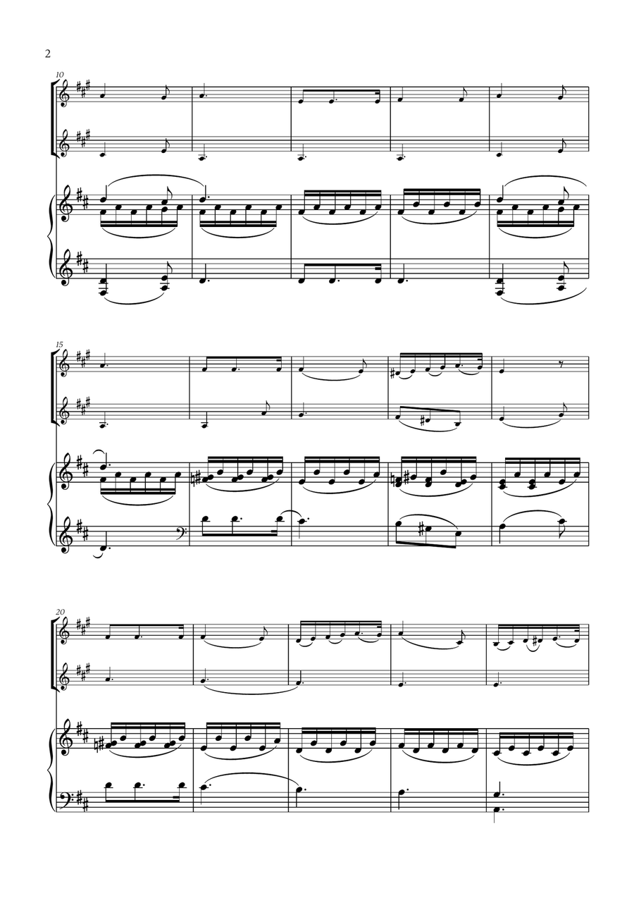 Franz Schubert - Du bist die Ruh (D major) (for French Horn Duet and Piano) Brass Duet scores gallery preview page 2