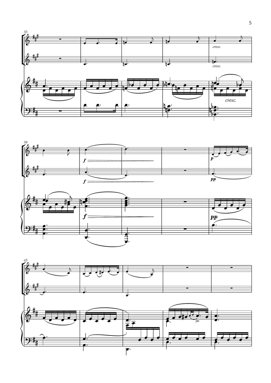 Franz Schubert - Du bist die Ruh (D major) (for French Horn Duet and Piano) Brass Duet scores gallery preview page 5
