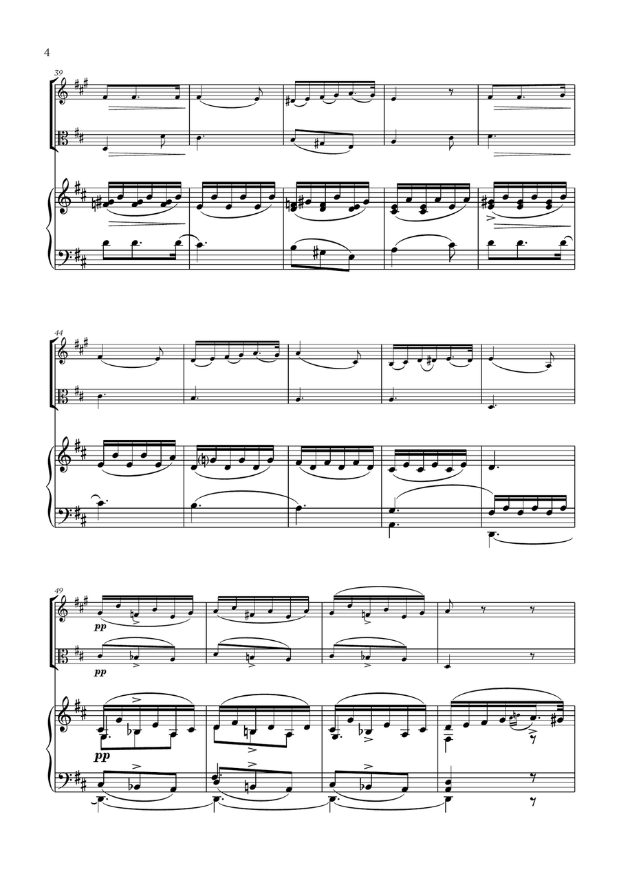 Franz Schubert - Du bist die Ruh (D major) (for French Horn, Viola and Piano) Horn scores gallery preview page 4