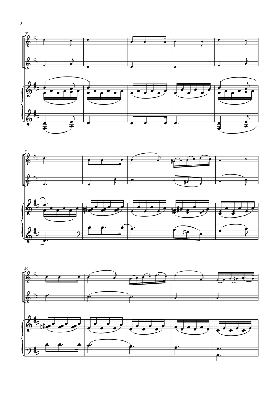 Franz Schubert - Du bist die Ruh (D major) (for Oboe Duet and Piano) Woodwind Duet scores gallery preview page 2
