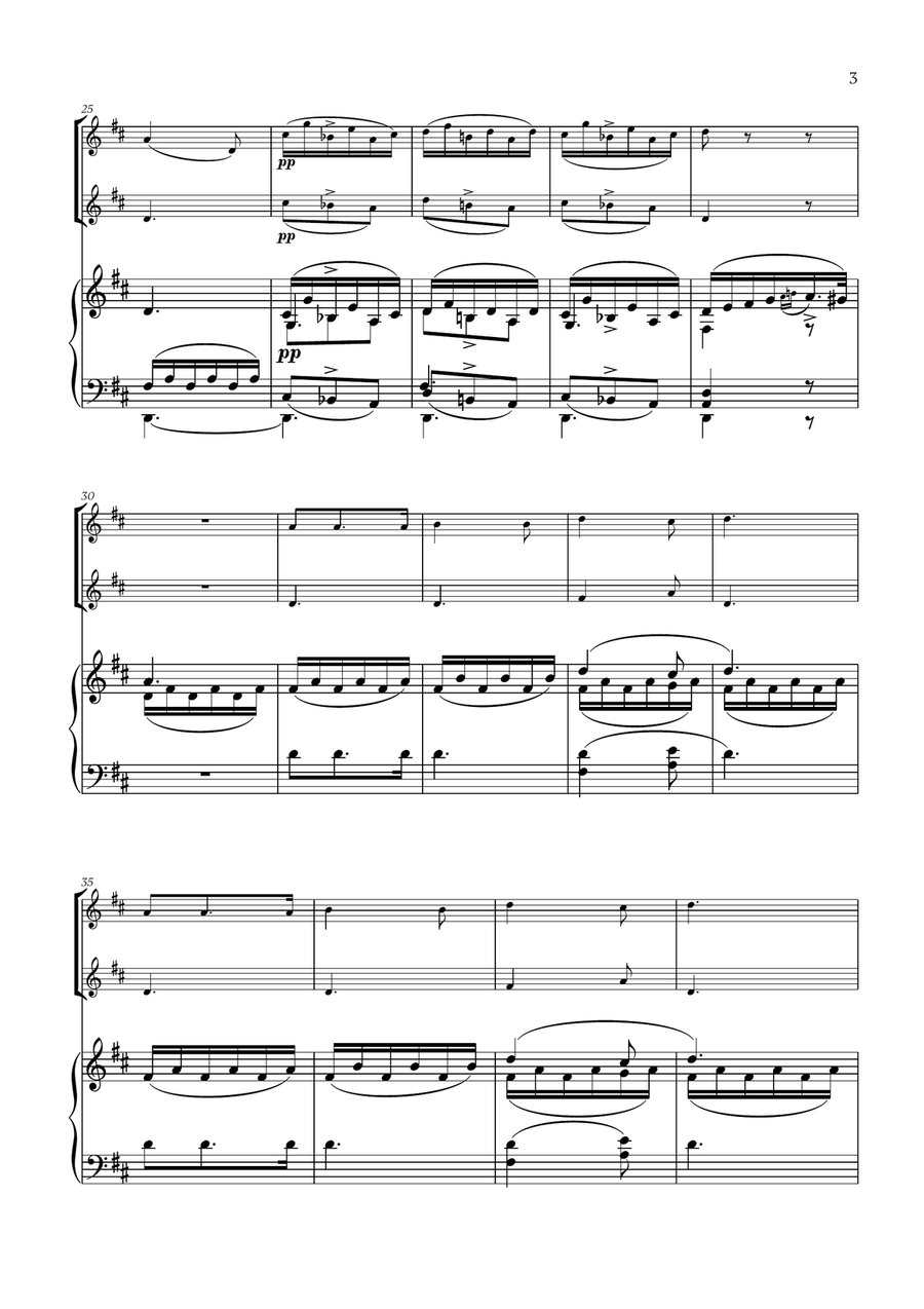 Franz Schubert - Du bist die Ruh (D major) (for Oboe Duet and Piano) Woodwind Duet scores gallery preview page 3