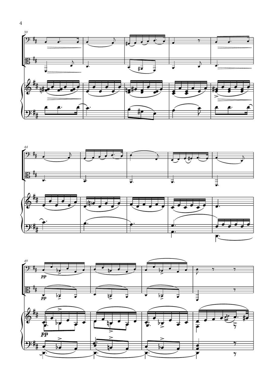 Franz Schubert - Du bist die Ruh (D major) (for Cello, Viola and Piano) Cello scores gallery preview page 4