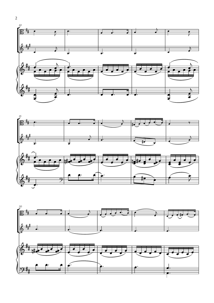 Franz Schubert - Du bist die Ruh (D major) (for Viola, French Horn and Piano) Horn scores gallery preview page 2