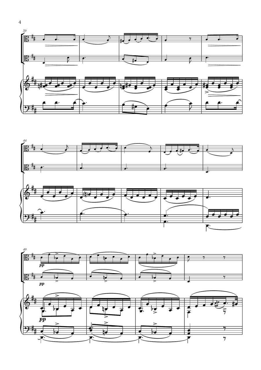 Franz Schubert - Du bist die Ruh (D major) (for Viola Duet and Piano) String Duet scores gallery preview page 4