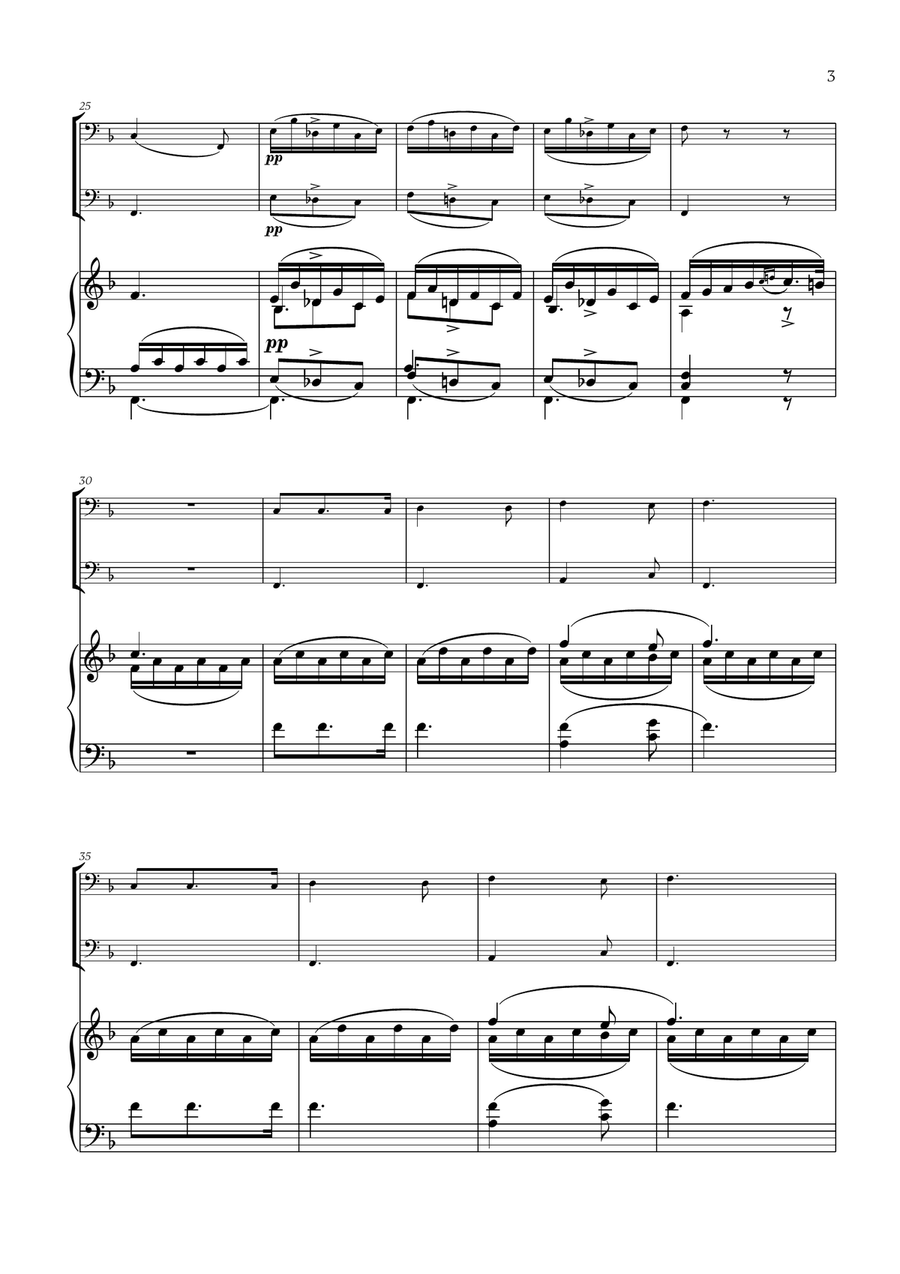 Franz Schubert - Du bist die Ruh (F major) (for Bassoon Duet and Piano) Woodwind Duet scores gallery preview page 3