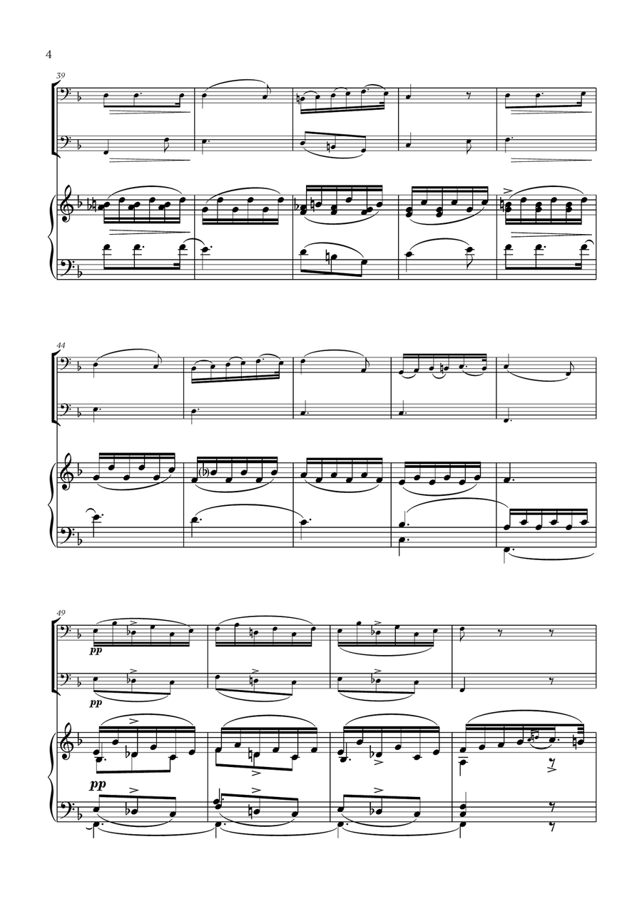 Franz Schubert - Du bist die Ruh (F major) (for Bassoon Duet and Piano) Woodwind Duet scores gallery preview page 4