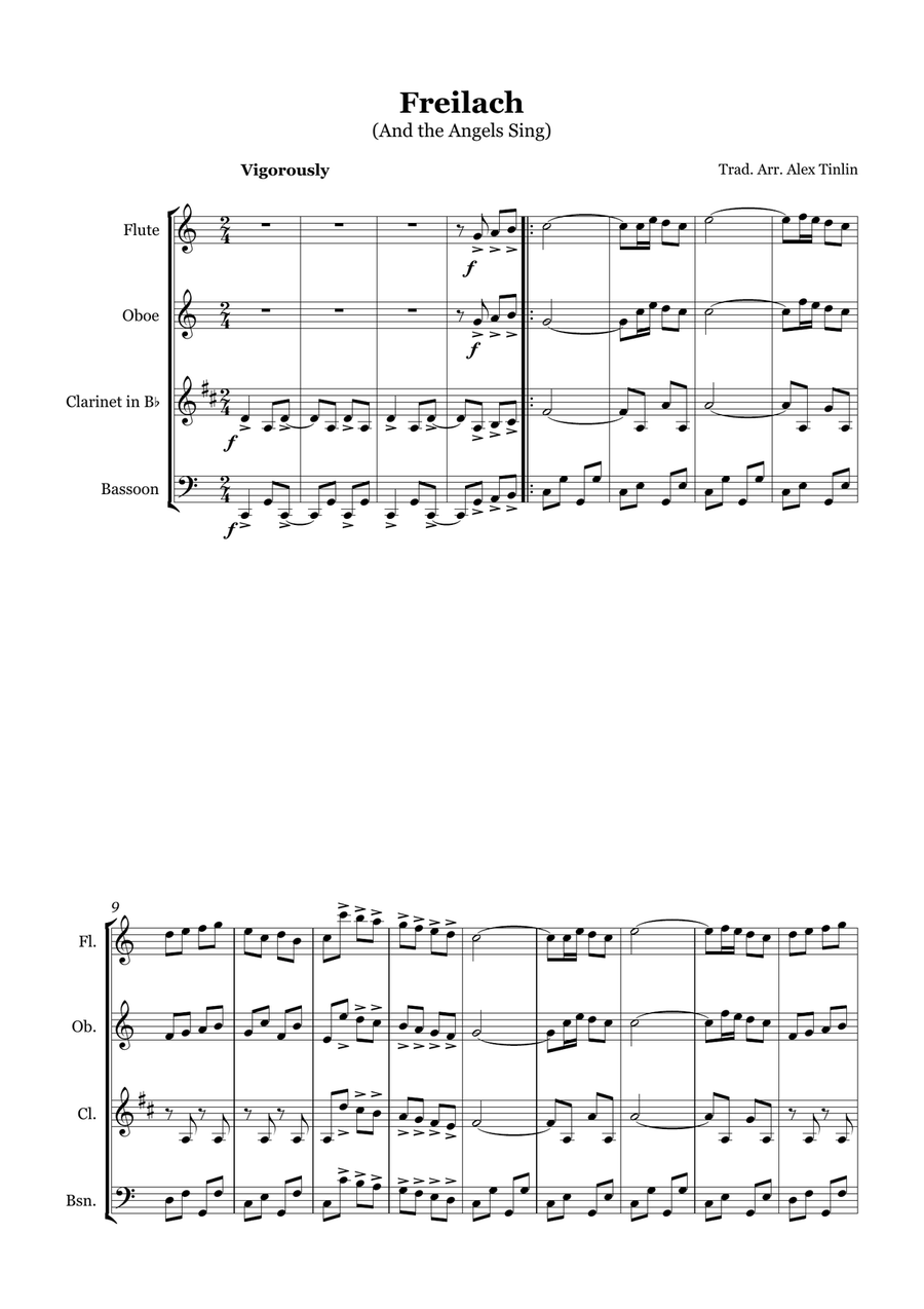 Freilach Freilach Woodwind Quartet scores gallery preview page 2