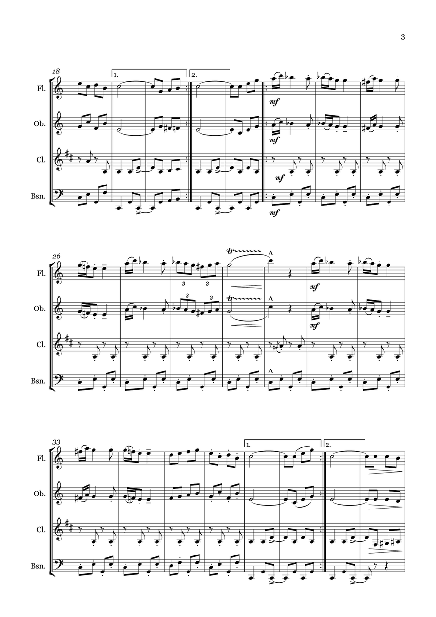 Freilach Freilach Woodwind Quartet scores gallery preview page 3