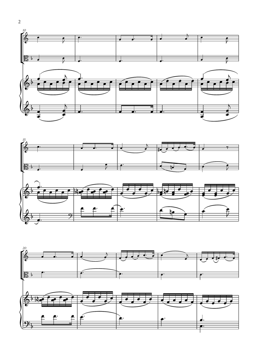 Franz Schubert - Du bist die Ruh (F major) (for French Horn, Viola and Piano) Horn scores gallery preview page 2