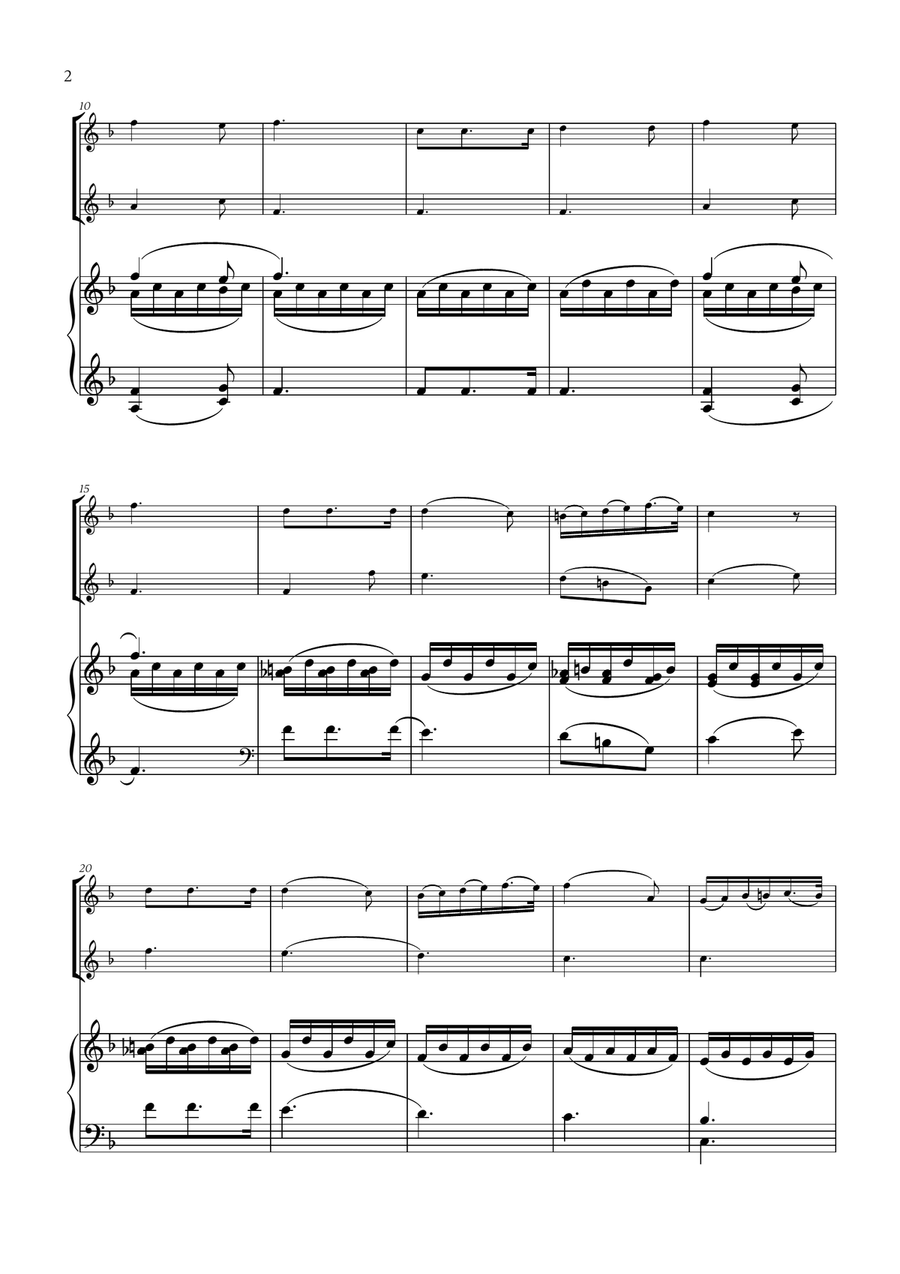 Franz Schubert - Du bist die Ruh (F major) (for Oboe Duet and Piano) Woodwind Duet scores gallery preview page 2