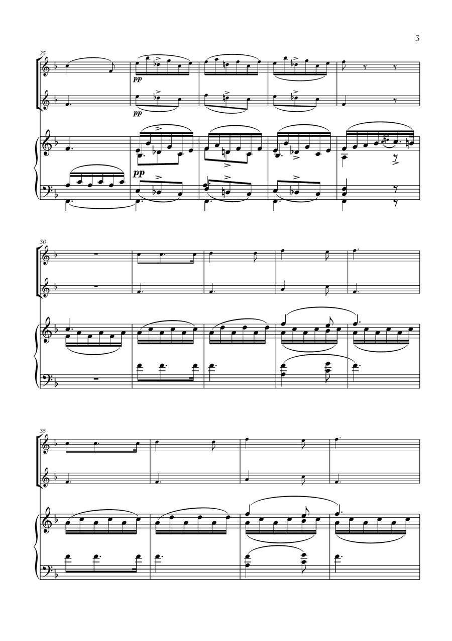 Franz Schubert - Du bist die Ruh (F major) (for Oboe Duet and Piano) Woodwind Duet scores gallery preview page 3