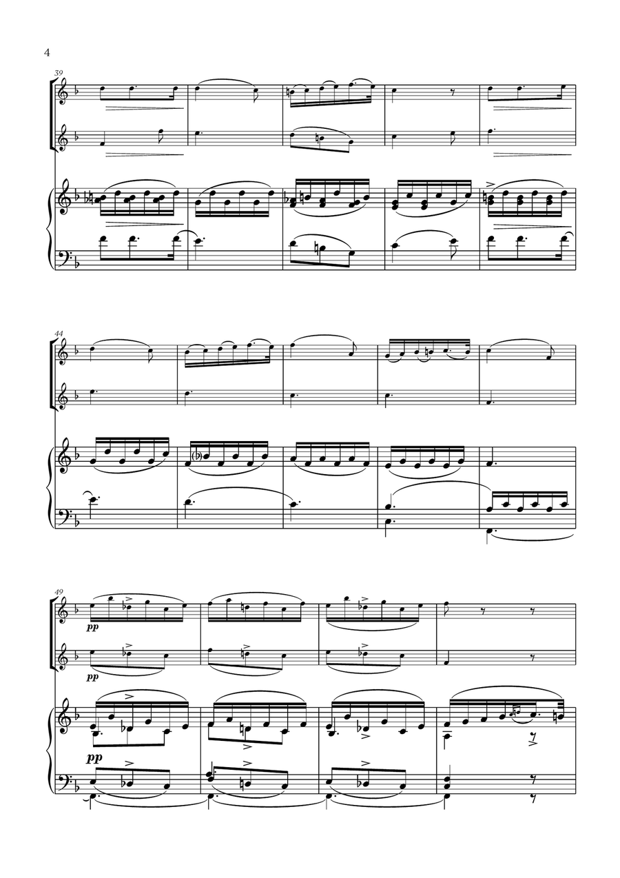 Franz Schubert - Du bist die Ruh (F major) (for Oboe Duet and Piano) Woodwind Duet scores gallery preview page 4