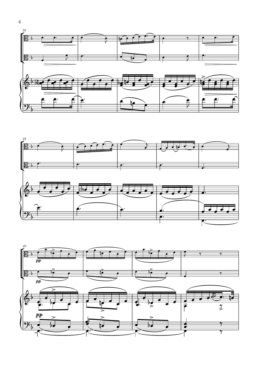 Franz Schubert - Du bist die Ruh (F major) (for Viola Duet and Piano) String Duet scores gallery preview page 4